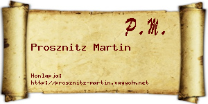 Prosznitz Martin névjegykártya